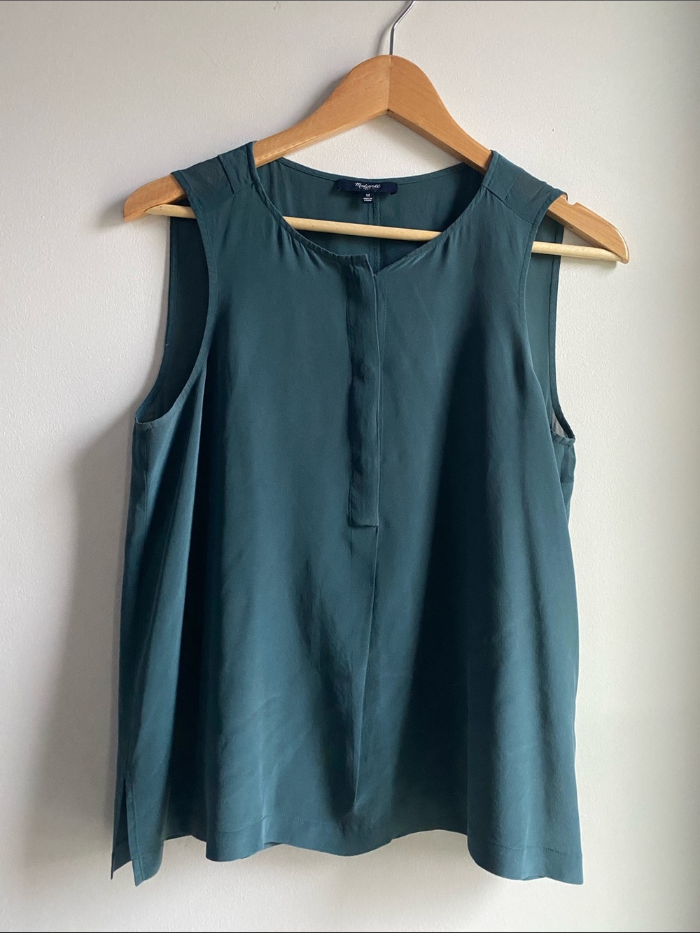 Madewell 100% Silk Green Blouse